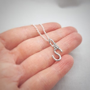 Silver Initial Pendant, Personalised Present, Granulation, Alphabet Letter, Name Necklace, Handmade Jewellery, UK Gift image 7