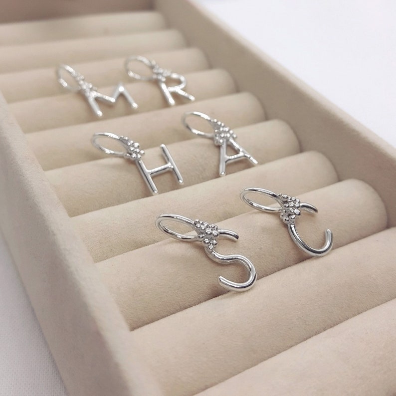 Silver Initial Pendant, Personalised Present, Granulation, Alphabet Letter, Name Necklace, Handmade Jewellery, UK Gift image 6