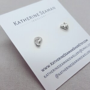 Silver Earring Studs, Recycled 925 Sterling Jewellery, Organic, Unique Handmade Gift, UK Made, One of a Kind, Unisex image 9