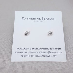 Silver Earring Studs, Recycled 925 Sterling Jewellery, Organic, Unique Handmade Gift, UK Made, One of a Kind, Unisex image 7