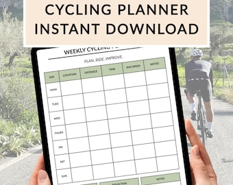 Road Cycling Planner Printable | Weekly Bike Training Plan | FTP Tracker | Cycling Workout Log PDF