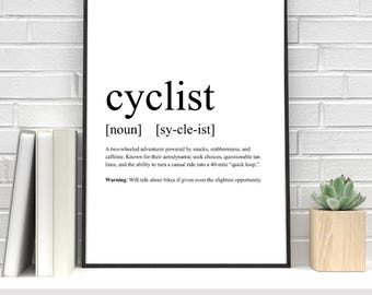 Clean, Funny Cycling Poster | Description Cycling Definition
