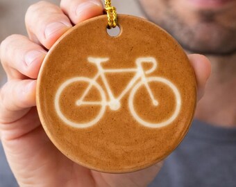 Coffee Art - Bike Ceramic Ornament – Gift for Cyclist