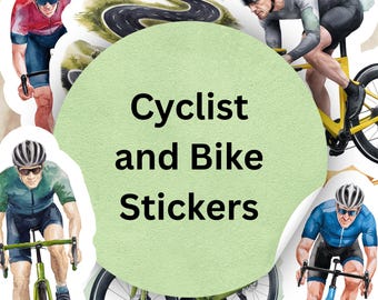 Cyclist Stickers Sheet | Road Bike, Helmet, Laptop Decals (A4/A5)