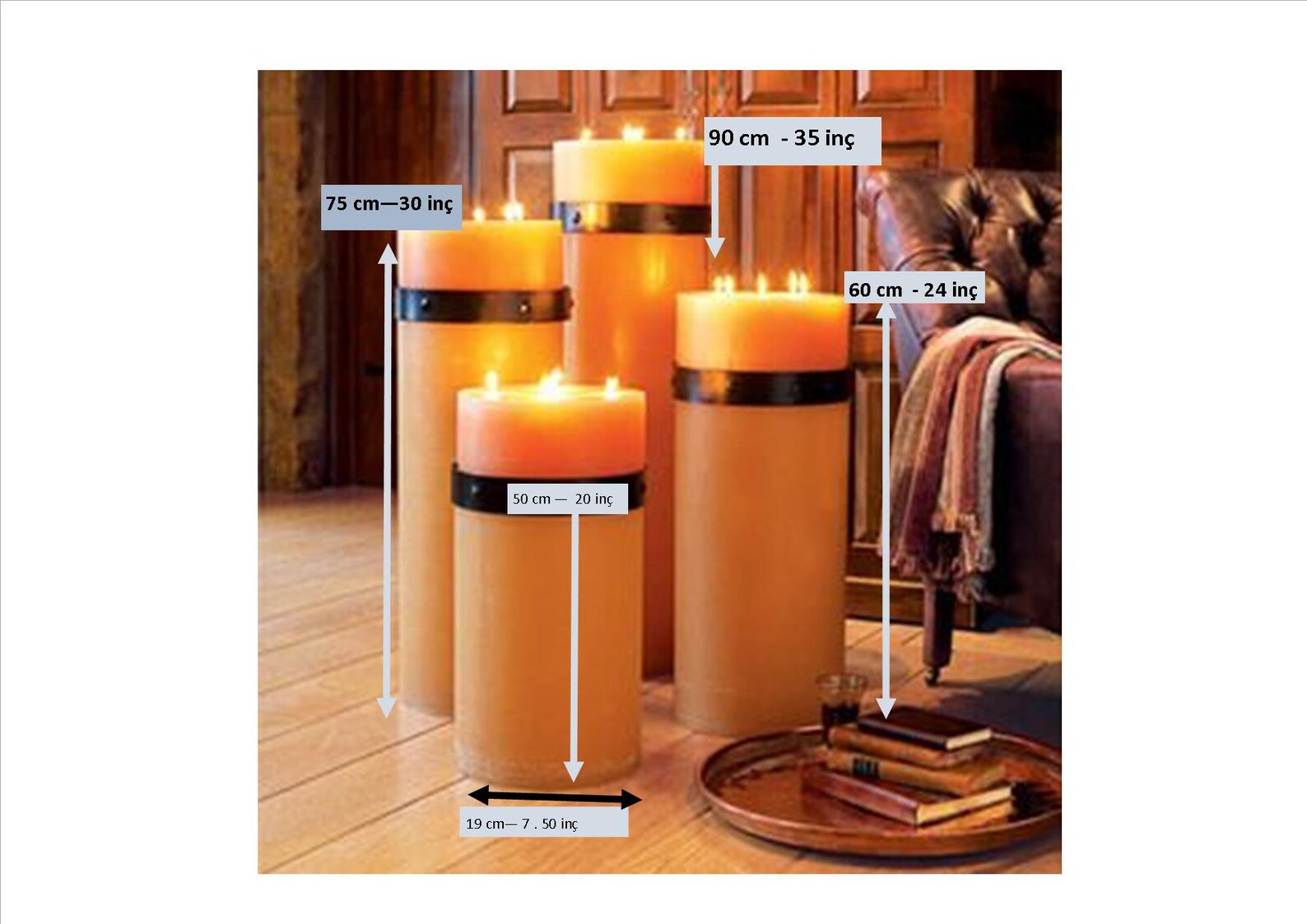 Giant tower candles interior decoration customizable Etsy