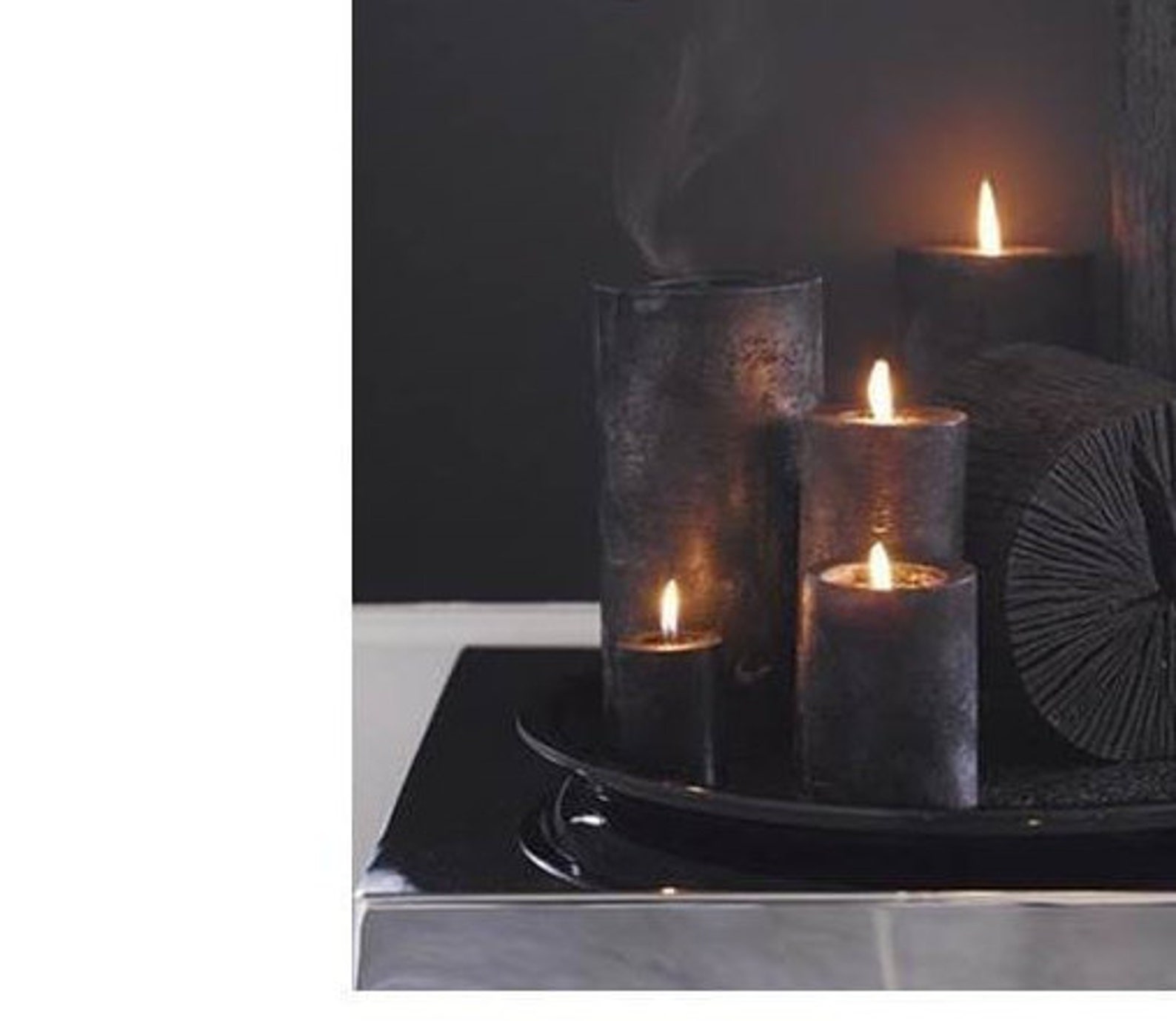 Black candle Set of 5pcs scented candle interior decoration Etsy