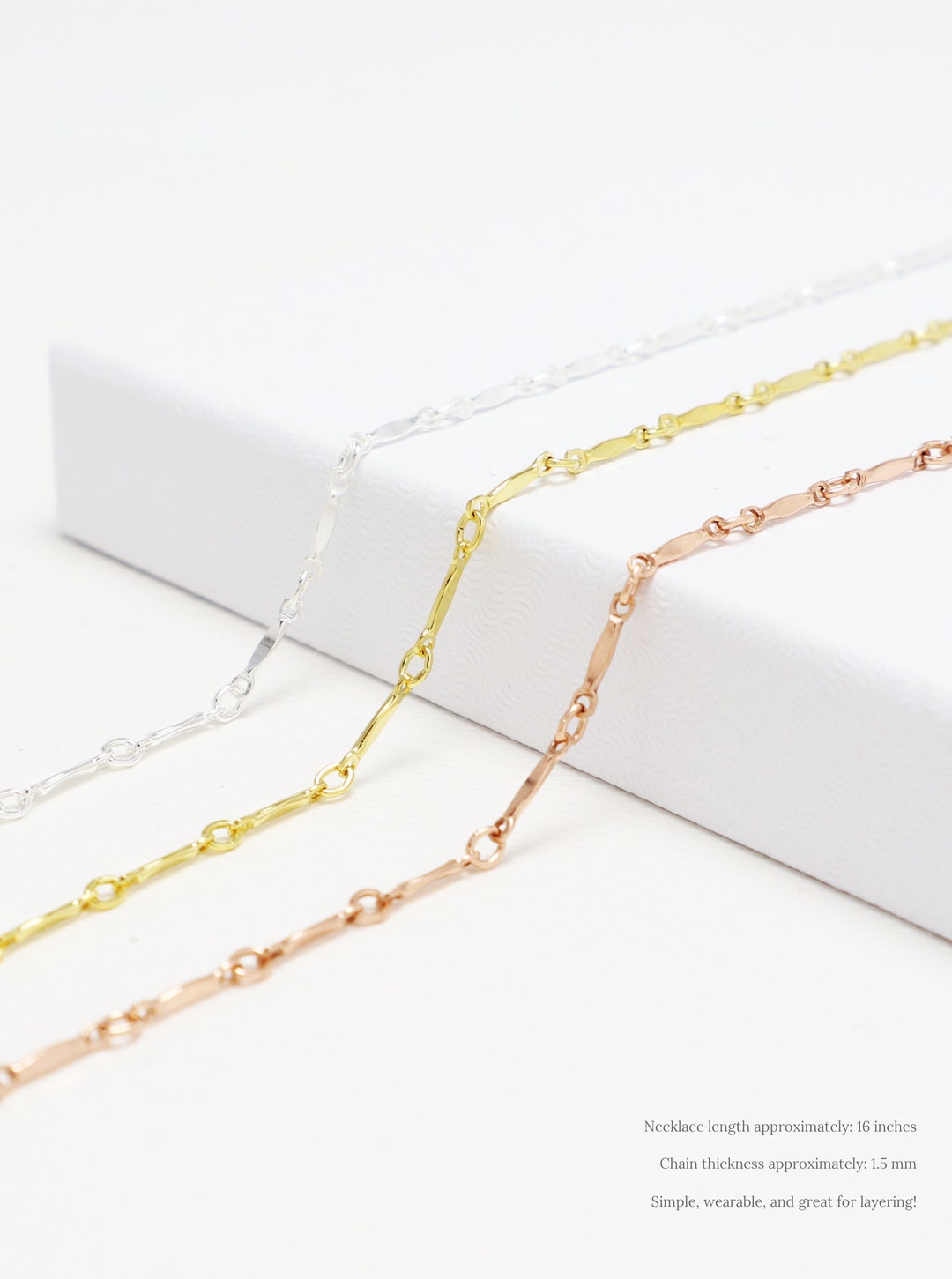 Minimalist Gold Chain Necklace, Layering Necklace, Thin Silver Chain ...