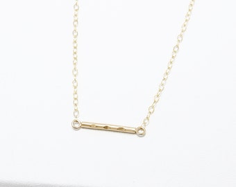 Bar Halskette, Skinny Gold Bar Halskette, Minimalist Halskette, Zierliche Goldkette, Einfache Halskette, Layered Halskette | Akzent Halskette