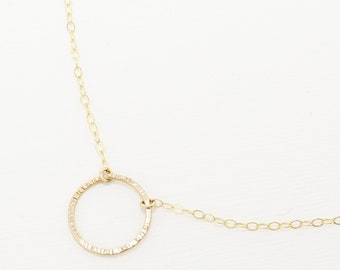 Karma Necklace, Minimalist Necklace, Circle Necklace, Open Circle Necklace, Gold Filled Necklace, Eternity Ring Necklace | Bliss Necklace