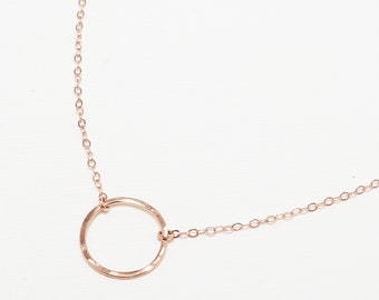 Open Circle Necklace, Minimalist Necklace, Circle Necklace, Karma Necklace, Rose Gold Necklace, Necklaces For Women | Bliss Necklace