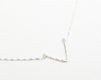 Chevron Necklace, Minimalist Necklace, Triangle Necklace, V Necklace, Silver Necklace, Floating Necklace, Arrow Necklace | Moxie Necklace