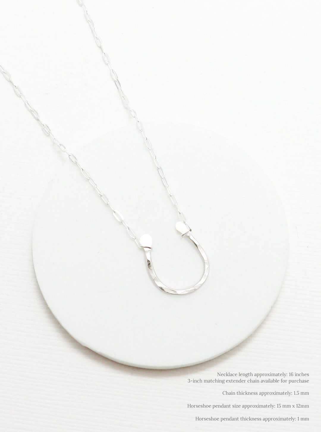 Good Luck Necklace, Minimalist Necklace, Horseshoe Necklace, Silver