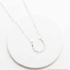 Naszyjnik na szczęście, minimalistyczny naszyjnik, naszyjnik z podkową, srebrny naszyjnik, malutki naszyjnik z zawieszkami, naszyjniki dla kobiet | 7thHeaven Necklace