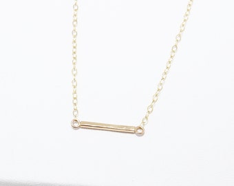 Gold Hammered Bar Necklace, Minimalist Necklace, Dainty Gold Necklace, Simple Necklace, Layered Necklace, Bar Necklace | Accent Necklace