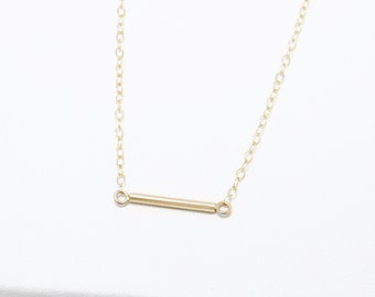 Minimalist Necklace, Dainty Gold Necklace, Simple Necklace, Layered Necklace, Bar Necklace, Skinny Gold Bar Necklace | Accent Necklace