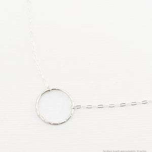 Silver Circle Necklace, Minimalist Necklace, Open Circle Necklace, Karma Necklace, Floating Circle, Eternity Ring Necklace | Bliss Necklace