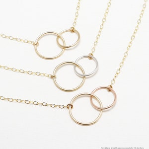 Minimalist Necklace, Dainty Double Open Circle Necklace, Best Friend Necklace, Mother Daughter Gift, Grandmother Necklace | Unity Necklace