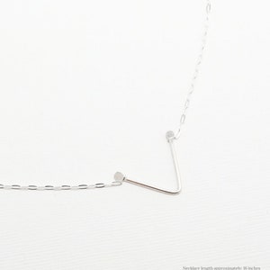 Minimalist Necklace, Chevron Necklace, Triangle Necklace, V Necklace, Silver Necklace, Floating Necklace, Arrow Necklace | Moxie Necklace
