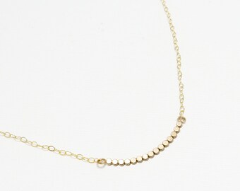 Gebogener Gold Bar Halskette, Schichtung Halskette, Minimalist Halskette, Rose Gold Halskette, zierliche einfache zarte Halskette | Akzent Halskette
