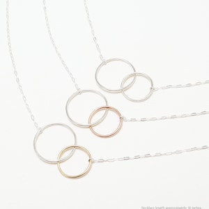 Moeder-dochterketting, moeder van de bruid cadeau van dochter, oneindigheidsketting met oneindigheidscirkel, belofteketting | Unity-ketting