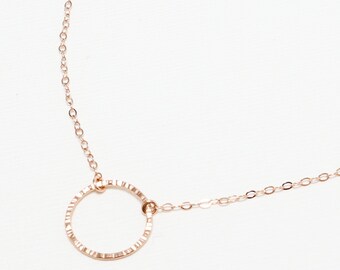 Karma Necklace, Minimalist Necklace, Circle Necklace, Open Circle Necklace, Rose Gold Necklace, Eternity Ring Necklace | Bliss Necklace
