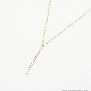 Delicate Vertical Bar Necklace, Minimalist Necklace, Dainty Necklace, Thin Bar Necklace, Layering Chain Necklace | Accent Necklace