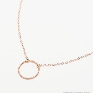 Rose Gold Necklace, Minimalist Necklace, Circle Necklace, Open Circle Necklace, Karma Necklace, Eternity Ring Necklace | Bliss Necklace