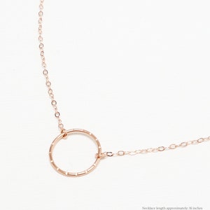 Circle Necklace, Minimalist Necklace, Open Circle Necklace, Karma Necklace, Rose Gold Necklace, Eternity Ring Necklace | Bliss Necklace