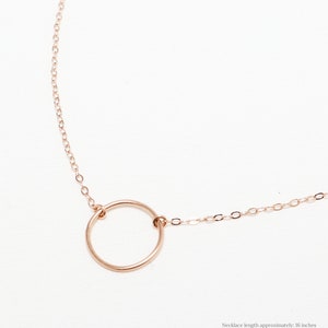 Minimalist Necklace, Circle Necklace, Open Circle Necklace, Karma Necklace, Rose Gold Necklace, Eternity Ring Necklace | Bliss Necklace