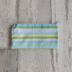Pen case with green and blue stripes Unique design with small printing error image 6