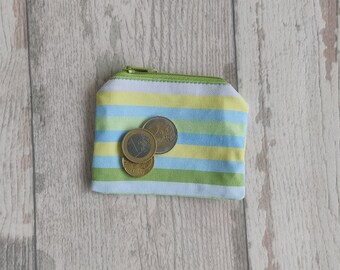 Mini Purse with Fresh Green and Blue Stripes - Stylish and Compact