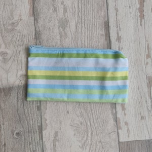 Pen case with green and blue stripes Unique design with small printing error image 4