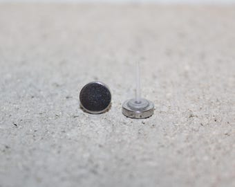 Plastic post stainless steel stud earrings, 8mm silver plastic post stud earrings, no metal post earrings, hypoallergenic stud earrings
