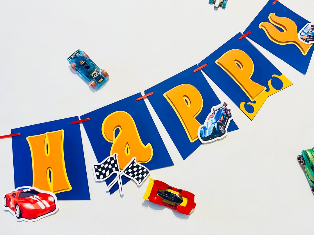 Fast Cars Birthday Banner Hot Cars Birthday Banner Birthday Etsy