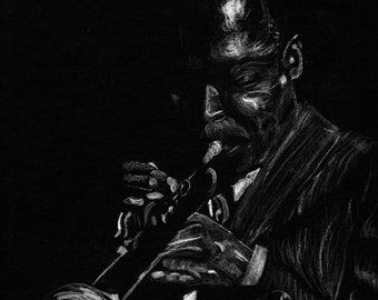 Miles Davis Trompeta Digital descargar Negro & Blanco Jazz Arte Cartel Impresión pared Arte Decoración Arte Imprimible Regalos Personalizados Diseños