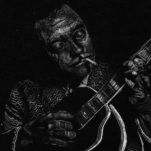 Django Reinhardt Digital download Black & White Jazz Art Poster Print Musician Wall Art Decor Artwork Printable Personalized Gifts Designs