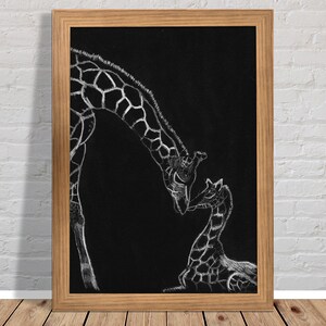 Giraffe Digital Download Black & White Animal Art Poster Print Wall Art Decor Artwork Printable Personalized Gifts Designs