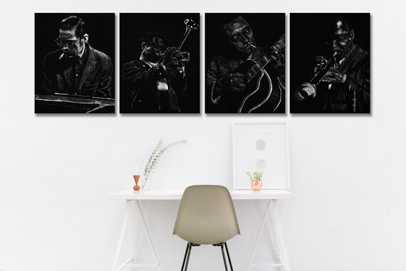 Miles Davis サイン色紙　アート フレーム付き Miles Davis Trumpet Digital Download Black & White Jazz Art Poster