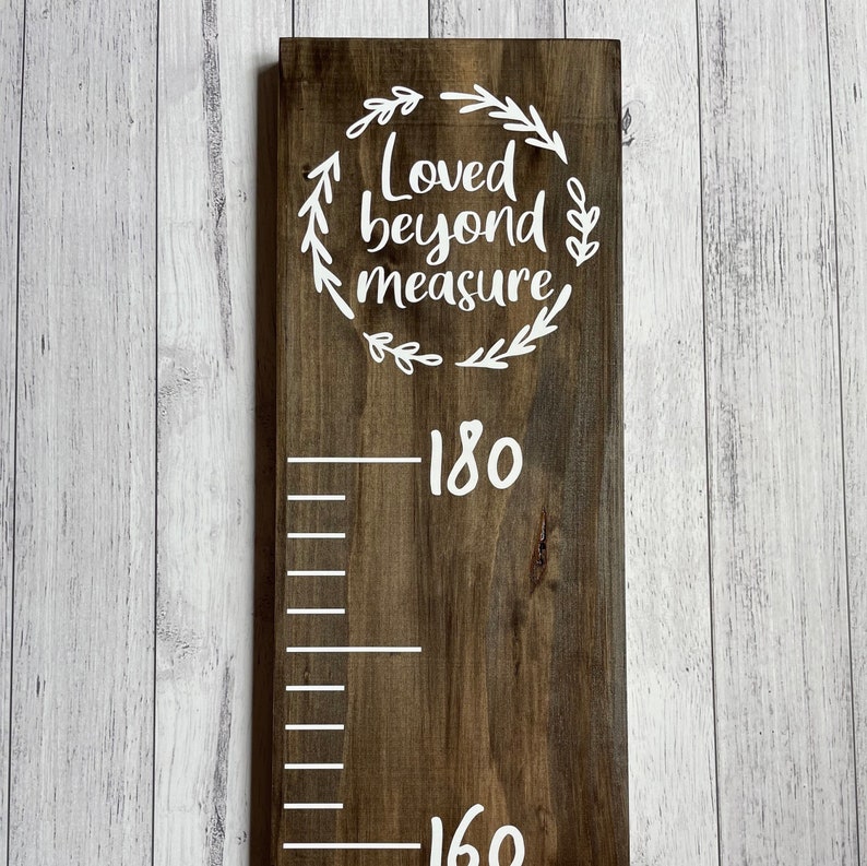 Personalised Wooden Height Ruler Dark Brown