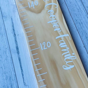 Personalised Wooden Height Ruler Natural Pine