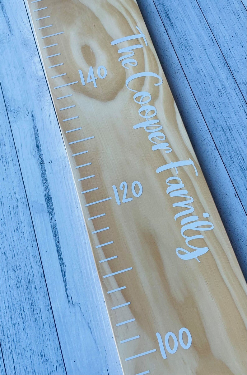 Personalised Wooden Height Ruler Natural Pine