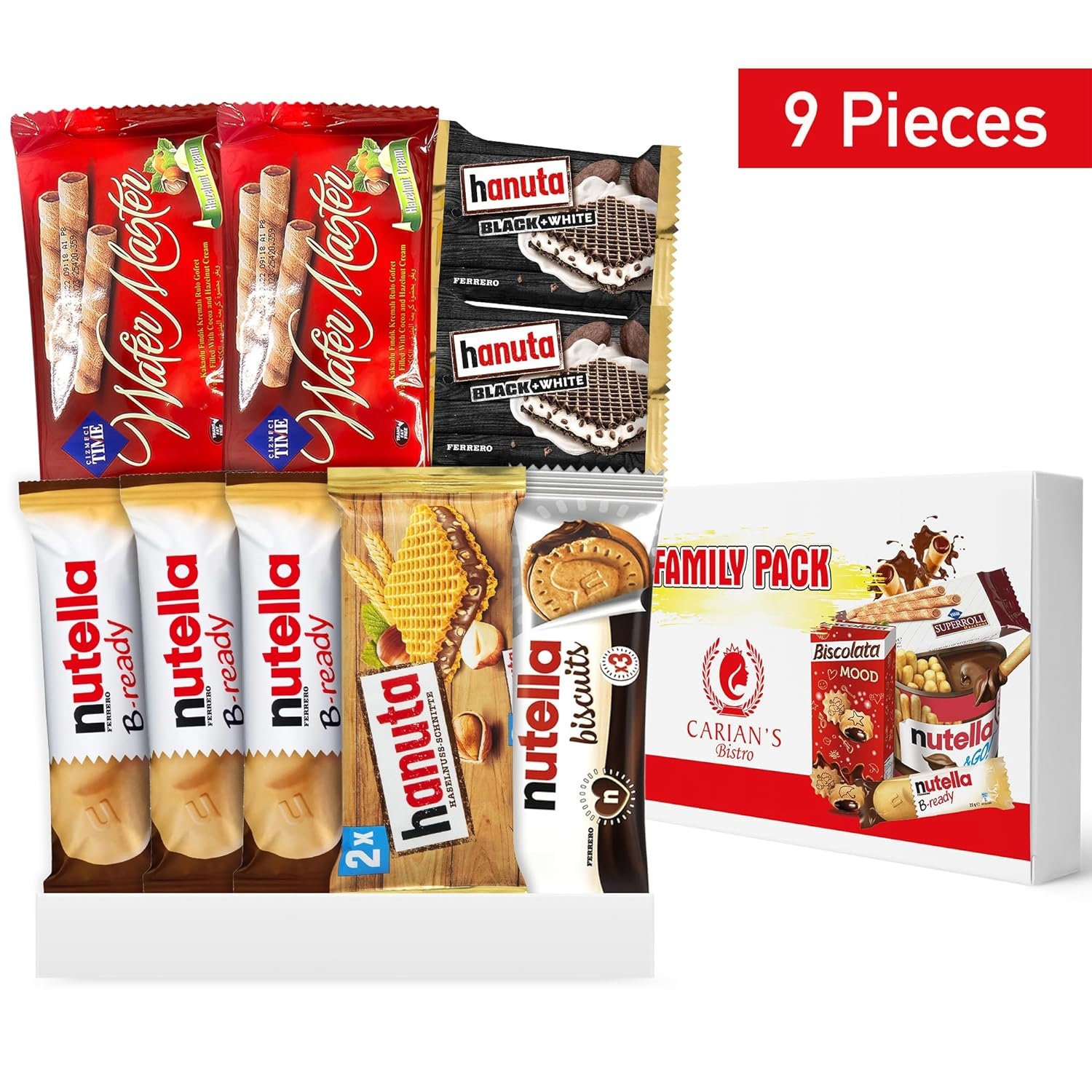 Nutella Snack Pack,b-ready,biscuits,hanuta,roll Wafers,perfect Snacks for  Kids and Adults,9 Full Size Snack,24pcs - Etsy