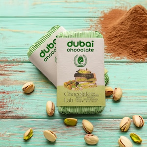 Famous Dubai Chocolate 2 Bars in One Pack with Pistachio & Kadaifi – Crispy Kunafa Chocolate, Pistachio Paste, Viral Dubai Chocolate