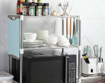 Microwave stand | Etsy 2 Tiers Microwave Oven Rack Holder