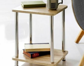 Tiered side table | Etsy Metal End Table 2 Tier Small Side Table