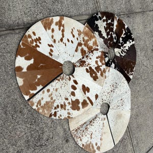 Authentic Cowhide Tree Skirt, Western Decor (3ft 6")