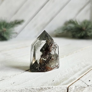 Garden Quartz Polished Point, Garden Quartz, Lodolite, Lodalite, Crystal Generator