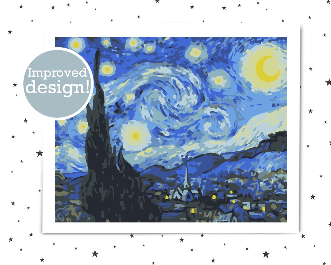 Paint by Numbers Van Gogh Starry Night Activity Kit Adult Printable