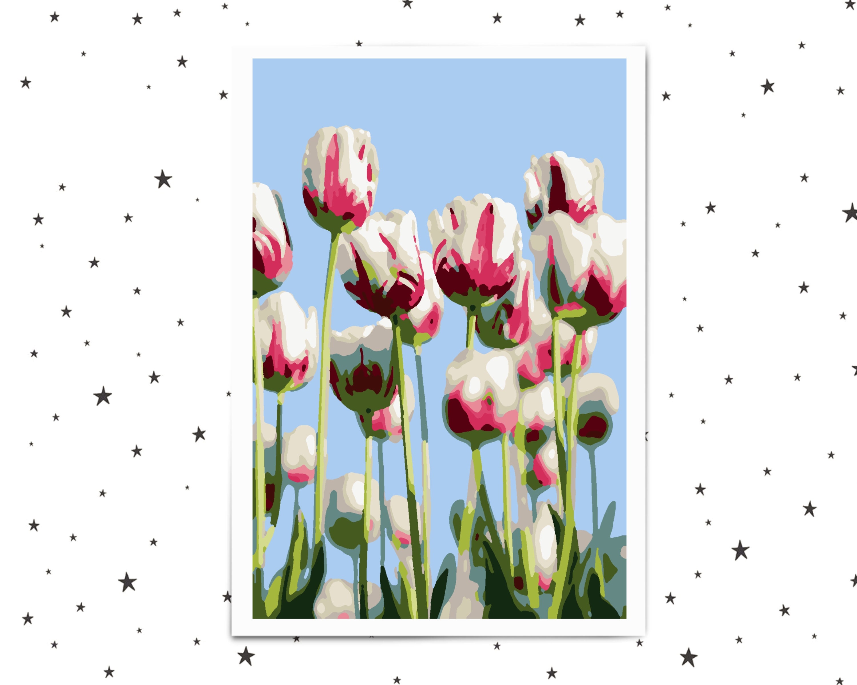 Paint by Numbers Kit Adult 3 Printable Flower Color by - Etsy