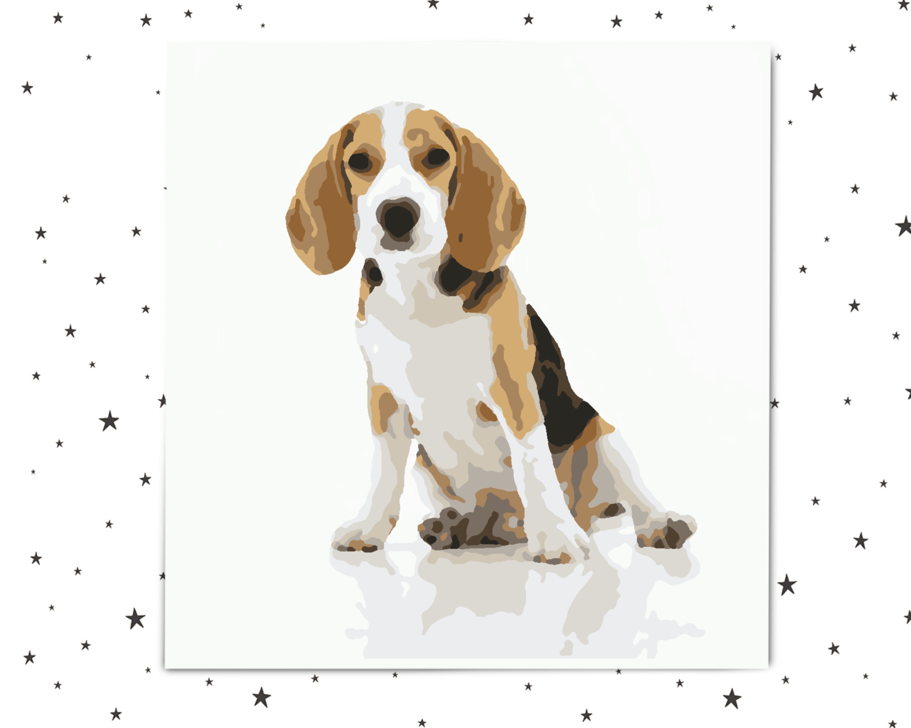 beagle paint by numbers printable diy puppy dog cute etsy hong kong